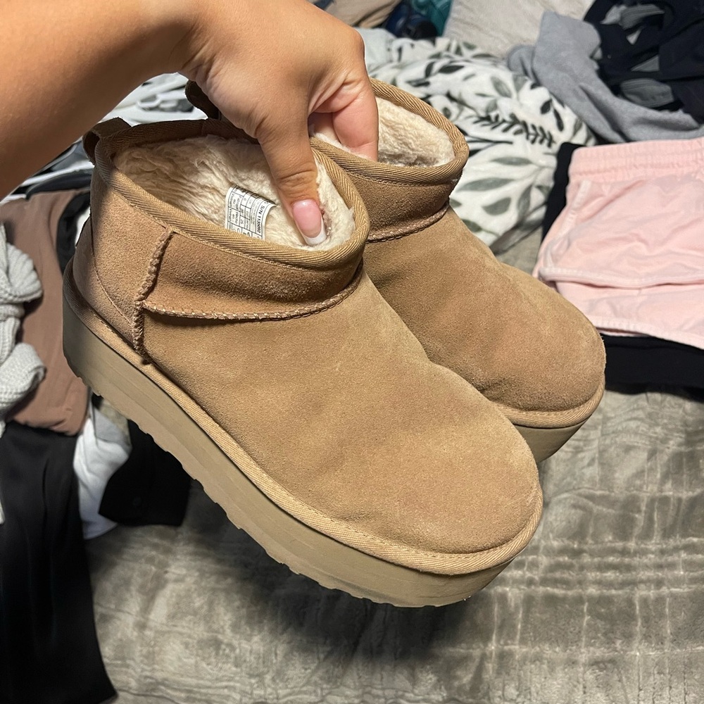 Classic Ultra Mini Platform Uggs In Chestnut - image 5
